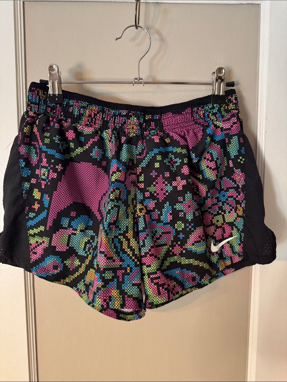 Women’s Nike Dri Git Lined Multi-colored Running Shorts Sz Petite Small